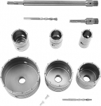 Hztyyier 10pcs Tungsten Carbide Kernel Drill Bits for Clean Holes in Concrete, Brick and Block Work 4 Slope Square Extension Shaft for Water, Heating and Air Conditioning Includes Pilot Exercises