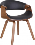 CLP Foley Dining Room Chair with Armrests and Wooden Frame I Kitchen Chair and Living Room Chair Colour: Black Material: Faux Leather