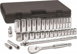 GearWrench 80715 33 Piece1/2" Drive 6 Point SAE Standard and Deep Socket Set