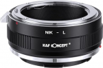 K&F CONCEPT objektiivi adapter NIK-L manuaalne fookus, mis &uuml;hildub Nikon F objektiivi ja L-mount kaamerakere vahel.