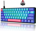 SOLIDEE 60% juhtmega mehaaniline m&auml;nguklaviatuur, RGB taustavalgustus, Anti-Ghosting NKRO, programmeeritavad makroklahvid, 61 klahvi vahetatav klaviatuur PS4 jaoks (Gateron Optiline punane, 61 Joker)