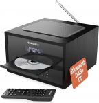 DAB+ raadio CD-m&auml;ngijaga, Bluetooth 5.0 stereos&uuml;steem, 40 W 2.0 stereok&otilde;lar, k&ouml;&ouml;giraadio, kompaktne s&uuml;steem DAB+ & FM, muusikas&uuml;steem kahekordse h&auml;irefunktsiooniga ja kaugjuhtimispuldiga, OAKCASTLE DAB400