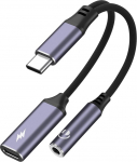AK USB C ja 3,5 mm pistikupesa k&otilde;rvaklappide ja laadimisadapter, 2 in 1 USB Type C ja Aux adapter koos PD 60W kiirlaadimiskaabliga iPad Pro 2020, Galaxy S20+, Pixel 4 XL ja muudele (Hall)