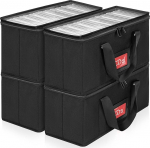 AKOZLIN 4 x must CD hoiukast l&auml;bipaistva PVC kaane ja Oxfordi riidega - sobib standardsetele 5,6" x 4,9" CD-kastidele ja 30-31 CD-le iga&uuml;hele.