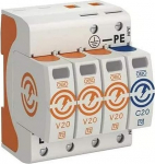 OBO Bettermann &Uuml;lelainep&auml;&auml;stik V20, 3-pin + NPE 280 V