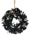 Festive Productions 30 cm talvine j&otilde;ulup&auml;rg roheliste k&auml;bide, valgete marjade ja hooajaliste lehtedega - Elegantne pidulik uste kaunistus.