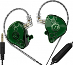 ND Venus In-Ear Monitor k&otilde;rvaklapid, 10 mm topeltmagneetilise d&uuml;naamilise juhiga IEM k&otilde;rvaklapid, HiFi juhtmega m&auml;nguk&otilde;rvaklapid, 2-pinnaline eemaldatav kaabel (mikrofoniga, roheline, 3,5 mm pistik)