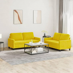 Juroupi 2-TLG. Sofagarnitur mit Kissen Sofa Wohnzimmer Sitzgruppe Wohnzimmer Sofa Set Sofas F&uuml;R Wohnzimmer Gelb Samt - 3201502
