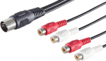 1aTTack.de 10 x 0,2 m 5-poolne DIN pesa 4 RCA pistikupesale Kvaliteetne audioadapterkaabel vormitud &uuml;hendused nikeldatud kontaktid Ideaalne HiFi-muusikas&uuml;steemide stuudiovarustusele