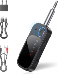 Bluetooth 5.4 adapter lennuki jaoks, 2-in-1 Bluetooth saatja vastuv&otilde;tja 2 Airpodi jaoks, 3,5 mm AUX Jack saatja saatja, toetab TF-kaarti, sinihammaste jaotur teleri, tahvelarvutite ja stereos&uuml;steemi jaoks.