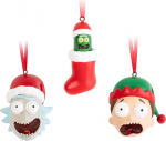 Grupo Erik Rick & Morty j&otilde;ulupuu kaunistusfiguuride komplekt - 3 j&otilde;ulupuu ripatsit J&otilde;ulupuu kaunistusfiguurid Ametlikud Rick ja Morty kaubad