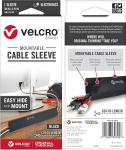 Velcro Brand | Paigaldatav kaablih&uuml;lsside rull | Kaablijuhtimine | T&auml;iuslik lauakorraldaja kaablijuhtimiseks | 91 cm x 14,6 cm | Must | Must