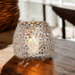 GILDE Chico metallist latern - Lauakaunistus V&auml;rv: h&otilde;bedane antiikviimistlus matt - Dekoratiivne k&uuml;&uuml;nlajalg teek&uuml;&uuml;nalde v&otilde;i v&auml;ikeste k&uuml;&uuml;nalde jaoks K&otilde;rgus 12 cm