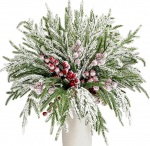 Norfolk-Kiefernzweige f&uuml;r Weihnachten, 44 cm, k&uuml;nstliche gefrostete Tannenzweige f&uuml;hlen sich echt an, f&uuml;r Weihnachtskranz, Girlande, Vasenf&uuml;ller, Heimdekoration (5, Gr&uuml;n mit Beere)