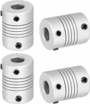 hankekaart Flexible Kupplungen, 6,35 mm kuni 8 mm, Aluminiumlegierung, Gelenkverbinder, flexible Wellenkupplungen, Motorkupplung f&uuml;r 3D-Drucker, CNC-Maschine, Motorf&uuml;hrung, DIY-Encoder D25 x L 19 mm