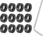 sourcing map 12-teiliges Schraubenschl&uuml;ssel-Set, 12 mm Bohrung, schwarze Oxid-Stahlschaftmanschetten, 22 mm Au&szlig;endurchmesser, 8 mm Breite, Landewerk-Stopper, Radkragen mit Sechskantschl&uuml;ssel