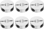 sourcing map Double Split Shank Collar, 8mm Bore Two Piece Clamp Collar, 25mm OD, 8mm Thickness, Aluminum Alloy, Screw Gap Collar, Pack of 6