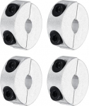 sourcing map 4 x 1/4" Bore Double Split Aluminum Shank Collars with Set Screw