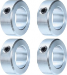 QUARKZMAN Set of 4 Screw Collars 1 Inch Bore Galvanised Steel Shaft Collar, 1-5/8 Inch OD, 5/8 Inch Wide Axle Collar Clamp for Linear Rod Shaft Guide