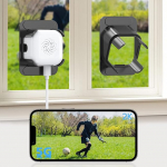 ANYQOO 3MP 2K Fensterkamera Innen,&Uuml;berwachungskamera mit drau&szlig;en, KI-Farbnachtsicht, Personen/Bewegungs/Fahrzeugerkennung, 2,4 GHz & 5 GHz Dualband, 24/7-Aufnahme, einfache Installation（1 pack)