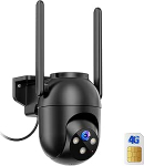 4G LTE v&auml;livalvekaamera koos SIM-kaardiga: 2K HD valvekaamera siseruumides ilma WiFi - v&auml;likaamera &ouml;ise n&auml;gemise v&auml;rvimonitoriga h&auml;ires&uuml;steem liikumisanduriga - 360&deg; PTZ v&auml;likaamera musta v&auml;rvi