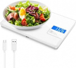 Digitaalne skaala, digitaalne skaala, 15kg / 1g, laetav elektrooniline k&ouml;&ouml;gikaal, k&otilde;rge t&auml;psusega toidukaala k&uuml;psetamiseks, toiduvalmistamiseks