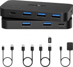 BENFEI USB 3.0 l&uuml;liti, USB Switcher 2 arvuti 1 x USB C port ja 3 x USB A pordiga, 2 in 4 Out USB 3.0 l&uuml;liti koos lauaarvuti kontrolleriga, USB KVM l&uuml;liti valija &uuml;hildub Windows Mac Linuxiga
