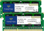 Timetec 16GB KIT (2 x 8GB) DDR3L 1333MHz PC3-10600 Non-ECC Unbuffered 1.35V CL9 2Rx8 Dual Rank 204 Pin SODIMM S&uuml;learvuti s&uuml;learvuti arvuti m&auml;lumooduli uuendamine (16GB KIT (2x8GB))