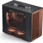 darkFlash Kaasaskantav Micro ATX PC korpus koos k&auml;epidemega, Mini Tower MATX korpus puidust, 1 ARGB PWM ventilaatoriga, C-t&uuml;&uuml;pi port, 240AIO tugi, H165mm jahuti, lihtne kompaktne lauaarvuti, must