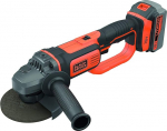 Black + Decker BCG720M1-QW BCG720M1-QW Mini-Amoladora 18V 125 mm koos 1 Bater&iacute;a 4 Ah, oranž / must