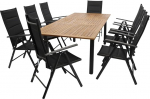 DEGAMO Saronno 9-osaline aiakomplekt, 8 x k&otilde;rge seljatoega kokkupandavad toolid, antratsiit ja 1 x pikendatav laud alumiiniumist akaatsia lauaplaadiga, 180/240 x 100 cm, kasutamiseks &otilde;ues.