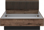 FORTE JACKY voodi, lamamispind 140 x 200 cm, puitmaterjal, Script Mud Oak / Black Oak, 146,2 x 87,7 x 209,6 cm