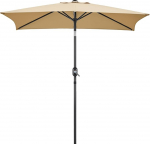 Yaheetech l&auml;bim&otilde;&otilde;t 227 cm kallutatav reguleeritav p&auml;ikesevarju 6 ribaga Ristk&uuml;likukujuline aiavarju P&auml;ikesekaitse Patio vihmavari r&otilde;dule, helepruun