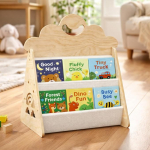 Montessori laste puidust raamaturiiul, raamatukast lugemisnurgale, laste raamaturiiul, lastetuba, lasteaed ja klassiriiul, lastetoa raamaturiiulid