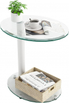 Meihua Glass Side Table for Small Spaces, Round Table, Bedroom, Corner Table, Living Room, Side Tables