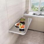 Klappbarer Wandmontierter Edelstahl-K&uuml;chentisch f&uuml;r Zuhause, B&uuml;ro, Garten, platzsparender Arbeitsplatz, Laptop, Computertisch (L 40 x B 30 cm)