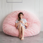 MAXYOYO Bean Bag voodi roosa ruudukujulise tooli diivan koos koheva pluusi katte ja t&auml;idisega - ideaalne t&auml;iskasvanutele, paaridele ja k&uuml;lalistele - suures formaadis 180 x 180 cm