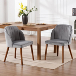 chairus S&ouml;&ouml;gitoa toolid komplekt 2 Retro k&ouml;&ouml;gitooli ilma k&auml;etoeta Sametiga polsterdatud tooli aktsenttool puidust jalgadega elutuppa k&ouml;&ouml;ki (Hall)