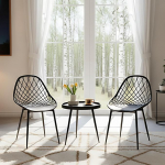 buybyroom Kohvilaud S&ouml;&ouml;gilaud S&ouml;&ouml;gilaua komplekt 2 s&ouml;&ouml;gikomplekt Elutoatool S&ouml;&ouml;gitoatool metallist jalgadega Lounge tool Elutoatool Kontoritoolid Toolid kontorisse K&ouml;&ouml;ki Elutuppa Must