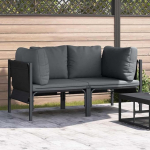 Modulares Outdoor-Sofa-Set 2-TLG mit Stahlrahmen und Kissen als Gartenm&ouml;bel in den Ma&szlig;en 80x80x71 cm