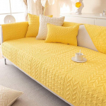 Rutschfestes L-f&ouml;rmiges Sofabezug-Set f&uuml;r 3/2/1/4-Sitzer, waschbar, dick und gelb, Ecksofa-Schonbez&uuml;ge, Schutz, Sektional-Couchbezug, 110 x 180 cm