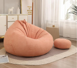 LDIW Bean Bag Cover ilma t&auml;idiseta, Faux Suede Bean Bag Chair Cover Bean Bag Diivan kaitse, Bean Bag Cover t&auml;iskasvanutele ja lastele, Candy Powder, 90 x 100 cm