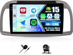 SIXTOP 4G+128G Android Autoradio f&uuml;r Nissan Micra K12 2002-2009 mit Wireless CarPlay Android Auto Mirror Link Autoradio Mit Bildschirm 9" mit Bluetooth FM RDS Radio GPS WiFi SWC EQ R&uuml;ckfahrkamera