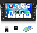 SIXWIN 2+64G Android 15 Autoradio f&uuml;r Opel Corsa d/Astra h/Zafira b/Meriva mit Carplay/Android Auto/Mirrorlink,7 Zoll Kapazitive Touchscreen Unterst&uuml;tzt WiFi GPS FM Bluetooth EQ(Schwarz)