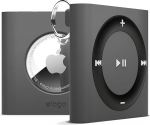 elago W7 v&otilde;tmehoidja, mis &uuml;hildub Apple AirTag 2 & 1 Gensiga - kukkumiskaitse, karabiin, klassikaline retro MP3 m&auml;ngija disain (koerte j&auml;lgimiseks, v&otilde;tmed) (tumehall)