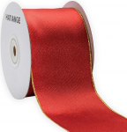 HATIANGE Weihnachtsband mit Draht, Rotgold, Lam&eacute; f&uuml;r Weihnachtskranz, Schleifen, Blumenhandwerk, Ornamente, 6,3 cm x 9 m