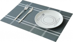 AMDXD pestavad kohamatid Natural Square 2 PVC j&otilde;uluplatsi matid pestavad ruudukujulise mustriga kuumakindlad lauaplaadid naturaalsed sinised restoranile 45 x 30 cm