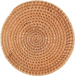 8-22 cm runde Boho-Rattan-Tischsets, nat&uuml;rliche handgewebte Tischsets, rustikale geflochtene Korb-Tischsets for den Esstisch(22cm)