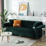 Topchances Sametist tugitooli katted, 1 istekoha pehme k&otilde;rge veniv mittelibisev diivan Slipcovers tugitooli kate m&ouml;&ouml;bli kaitsja koos 1 padjakotiga elutuppa (tumeroheline, 1 istekoht 90-130cm jaoks)