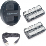 Newmowa asendusaku NP-F550 (2 tk) ja kaasaskantav USB-laadija komplekt Sony NP-F530 NP-F550 NP-F570 CCD-SC55 TR516 TR716 TR818 TR910 TR917 jaoks